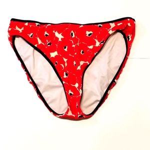 Victoria's Secret red floral bikini bottoms large